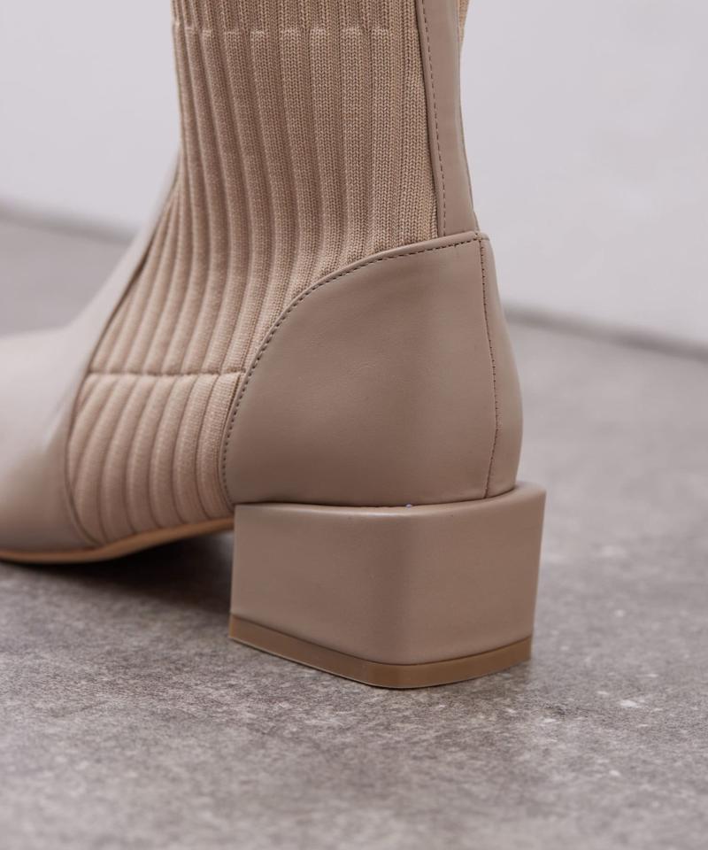 ニット切替ショートブーツ