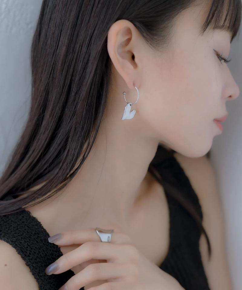 《金属アレルギー対応》ステンレス・ハート×フープピアス