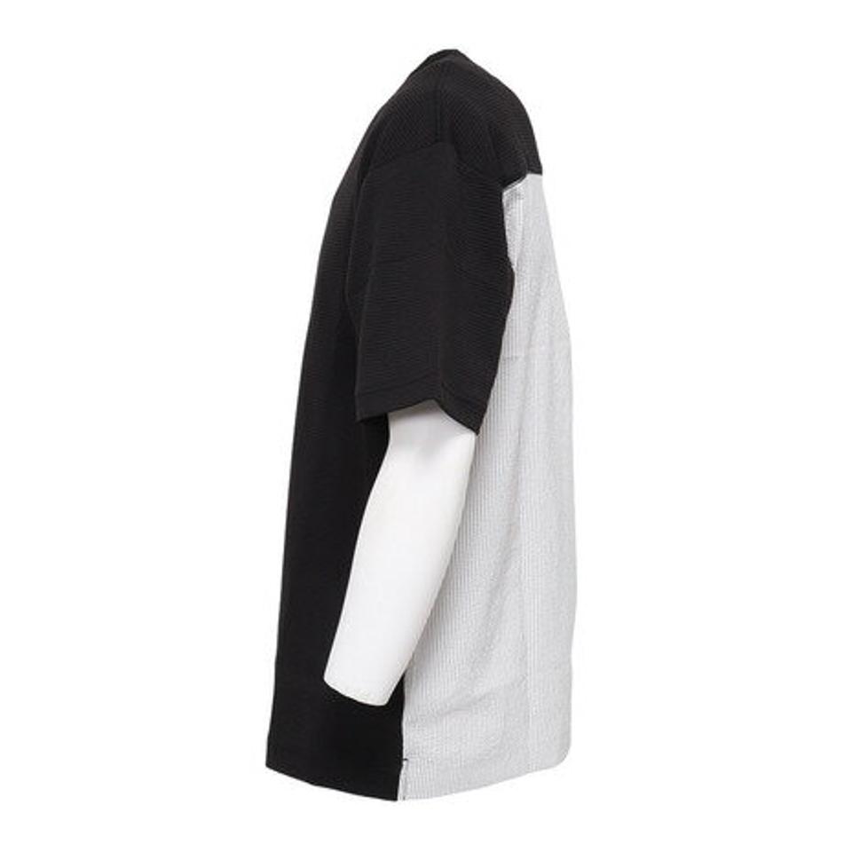 ウィッテム(HUITIEME)(メンズ)半袖Tシャツ ハイブリット バック ストライプ 191-26442-019