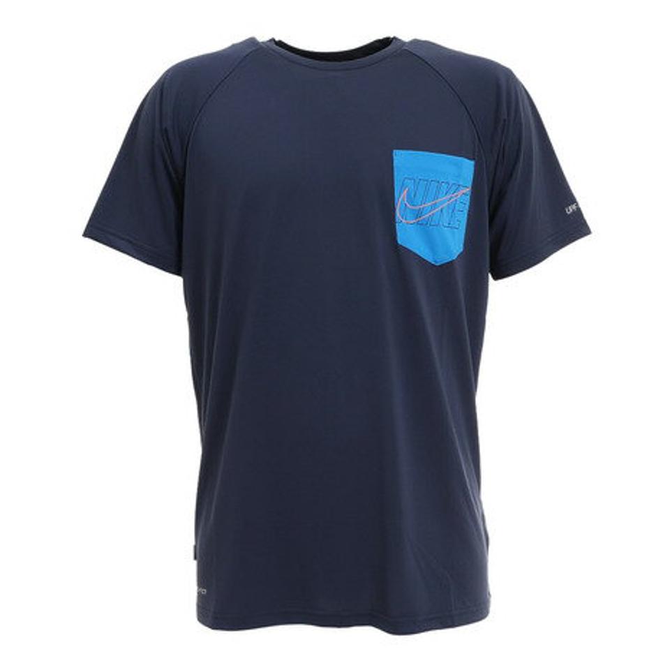 ナイキ(NIKE)(メンズ)ラッシュガード 半袖 Tシャツ メンズ UVカット UPF40+ 紫外線対策 22SS NESSC654 アウトラインロゴ 2992052-08
