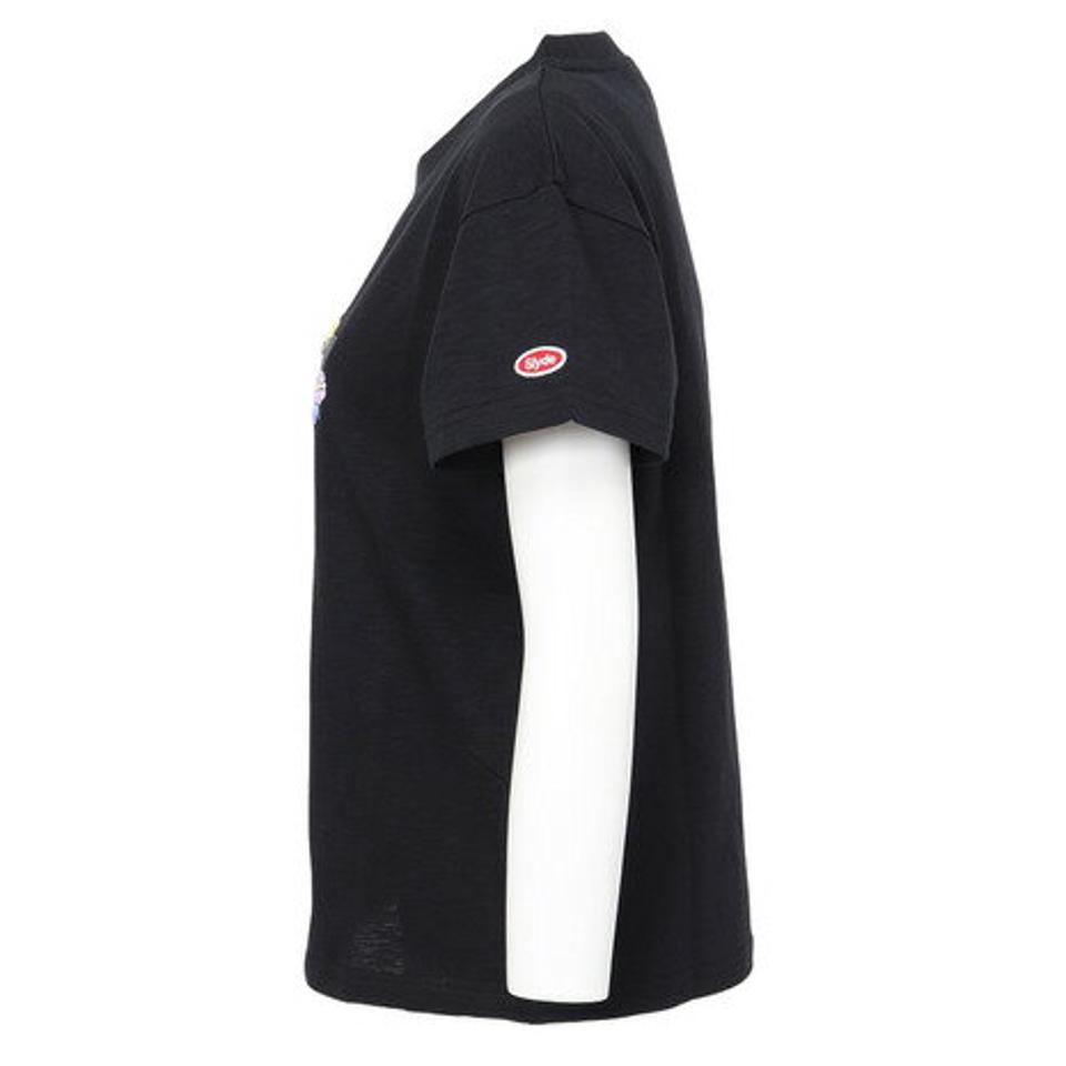 【2点10%OFFクーポン対象!8/10まで】スライド(SLYDE)(レディース)半袖Tシャツ レディース フラワーロゴ SL2023SSL-APP004BLK