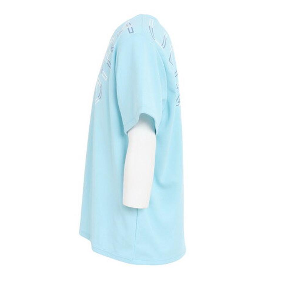 【2点10%OFFクーポン対象！8/10まで】ジローム（GIRAUDM）（キッズ）半袖Tシャツ キッズ ドライプラス プリントメッシュ CT3S0069-TR865-GRES SAX