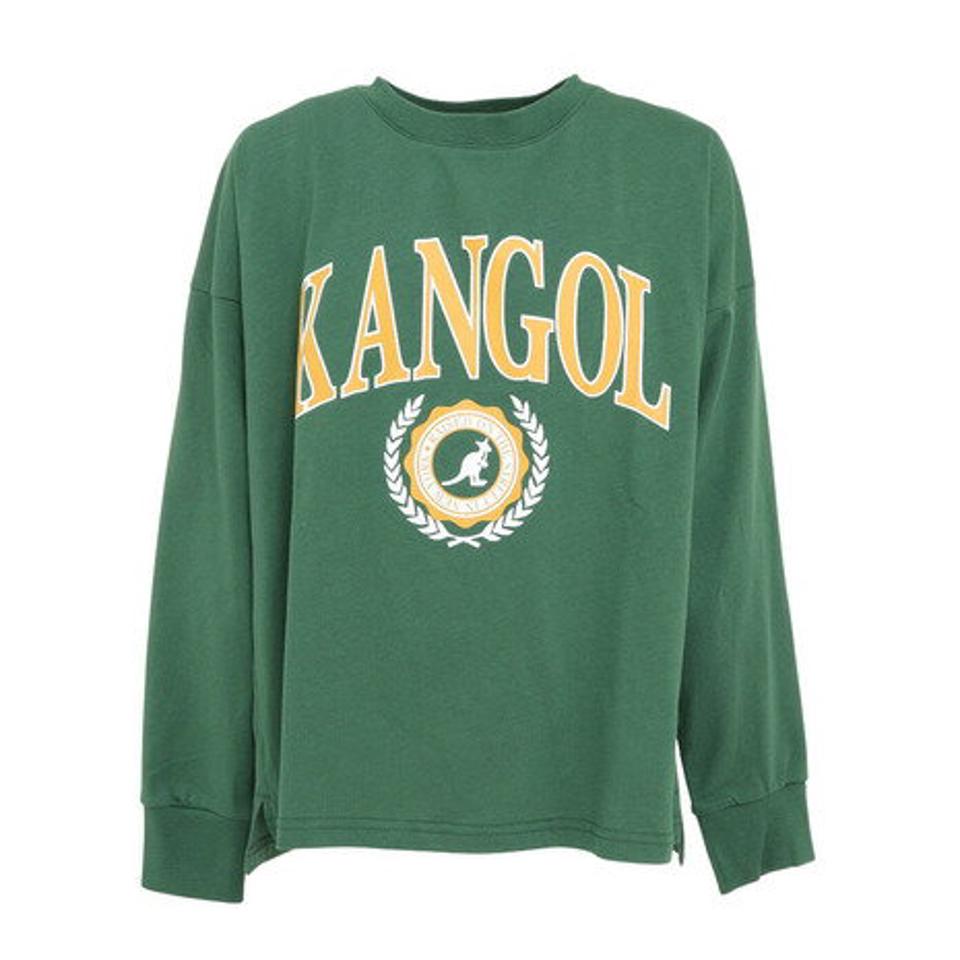 【2点10%OFFクーポン対象！8/10まで】カンゴール（KANGOL）（キッズ）カレッジロゴ 長袖Tシャツ 887443 GRN
