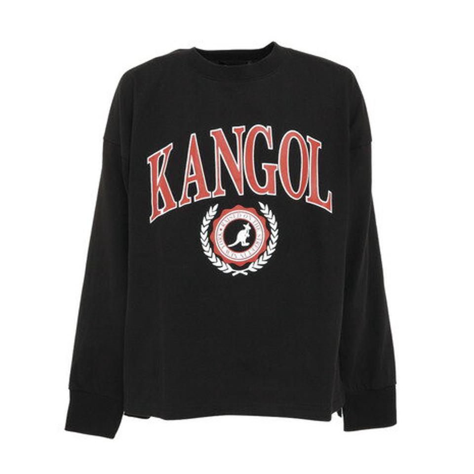 【3点10%OFFクーポン対象！10/12まで】カンゴール（KANGOL）（キッズ）カレッジロゴ 長袖Tシャツ 887443 BLK