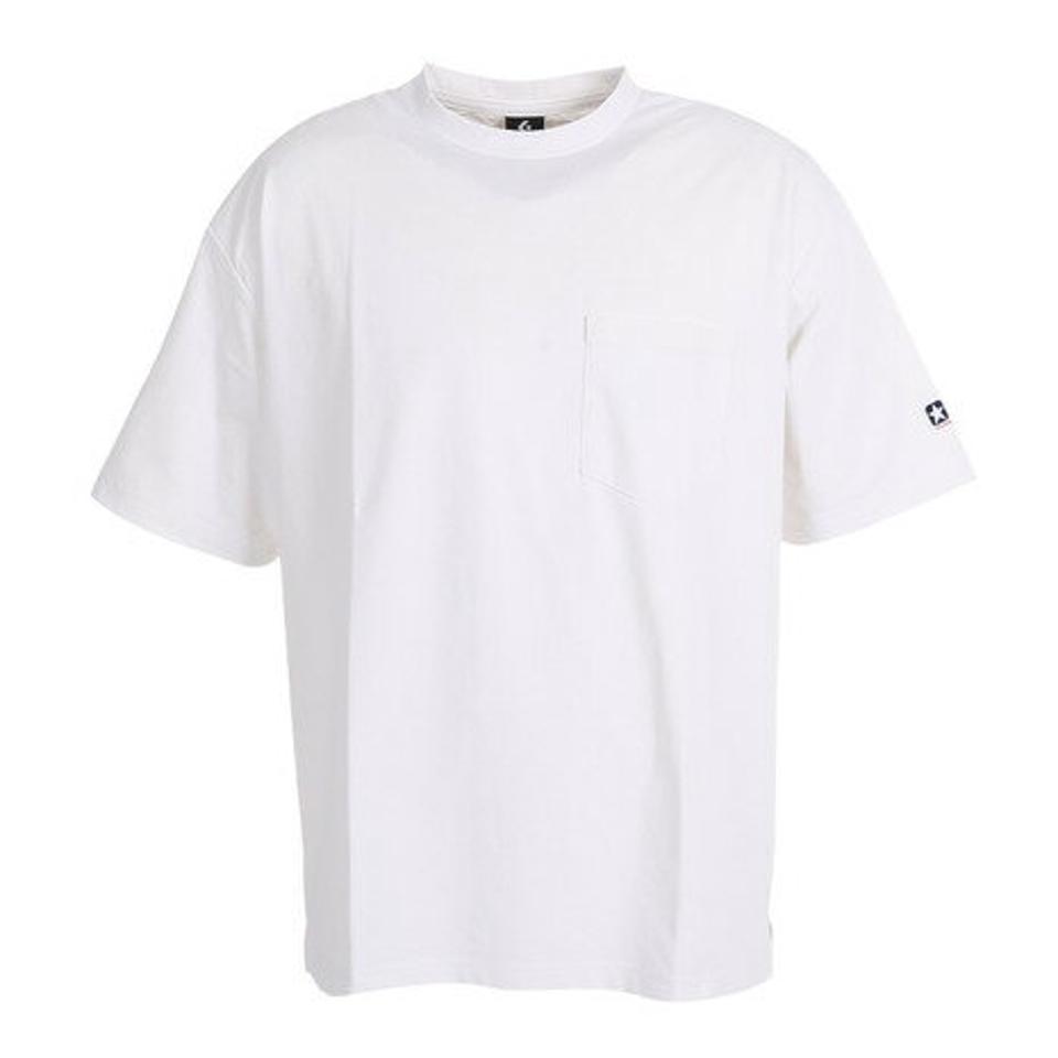 コンバース（CONVERSE）（メンズ）クルーネック Tシャツ 胸ポケット付き CA212382-1100