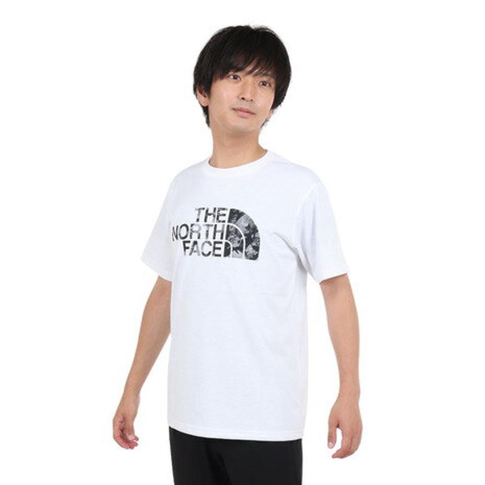 ノースフェイス(THE NORTH FACE)(メンズ)半袖Tシャツ メンズ カモ エンブロイダリー ロゴ NT82388 W