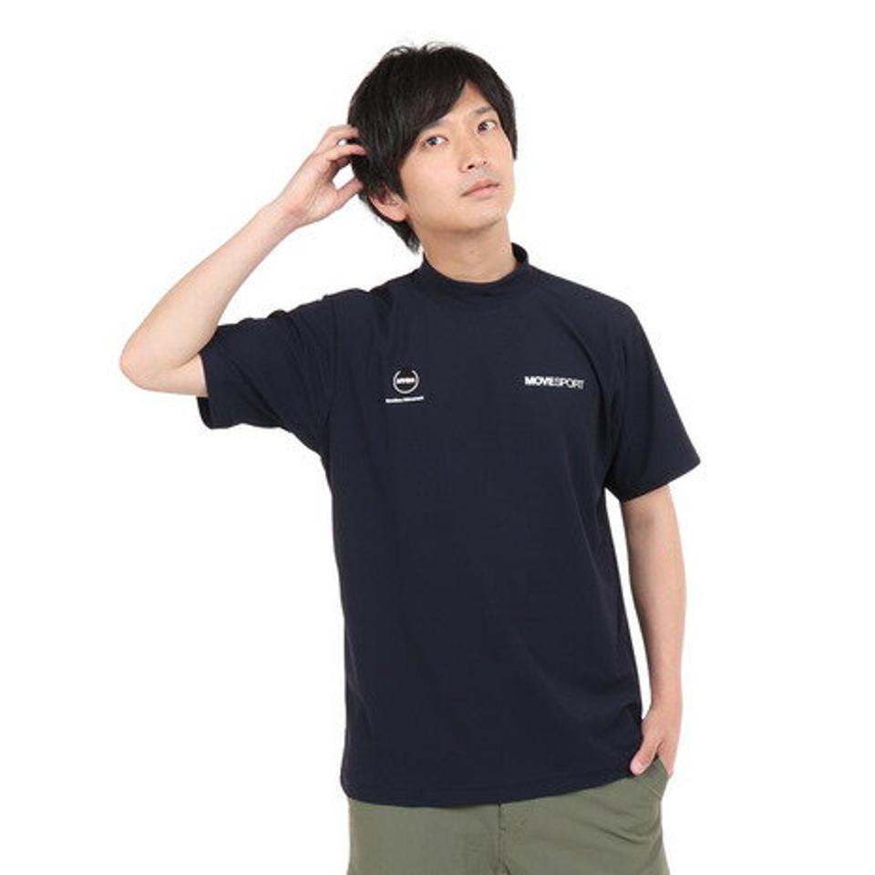 【20%OFFクーポン対象!3/21まで】デサント(DESCENTE)(メンズ)半袖Tシャツ メンズ 鹿の子モックネック UVカット DX-C2500XB NV