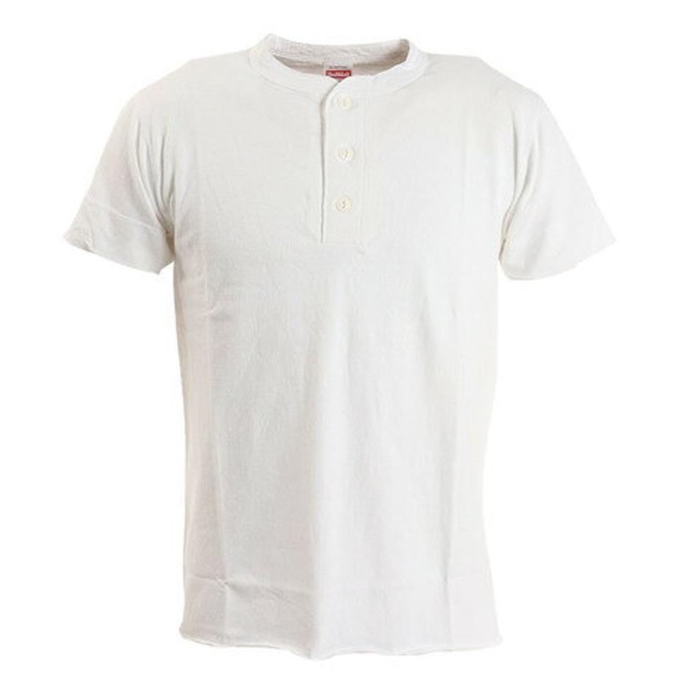 ヘルスニット(Healthknit)(メンズ)半袖Tシャツ メンズ 天竺 ヘンリーネック 906S WHT