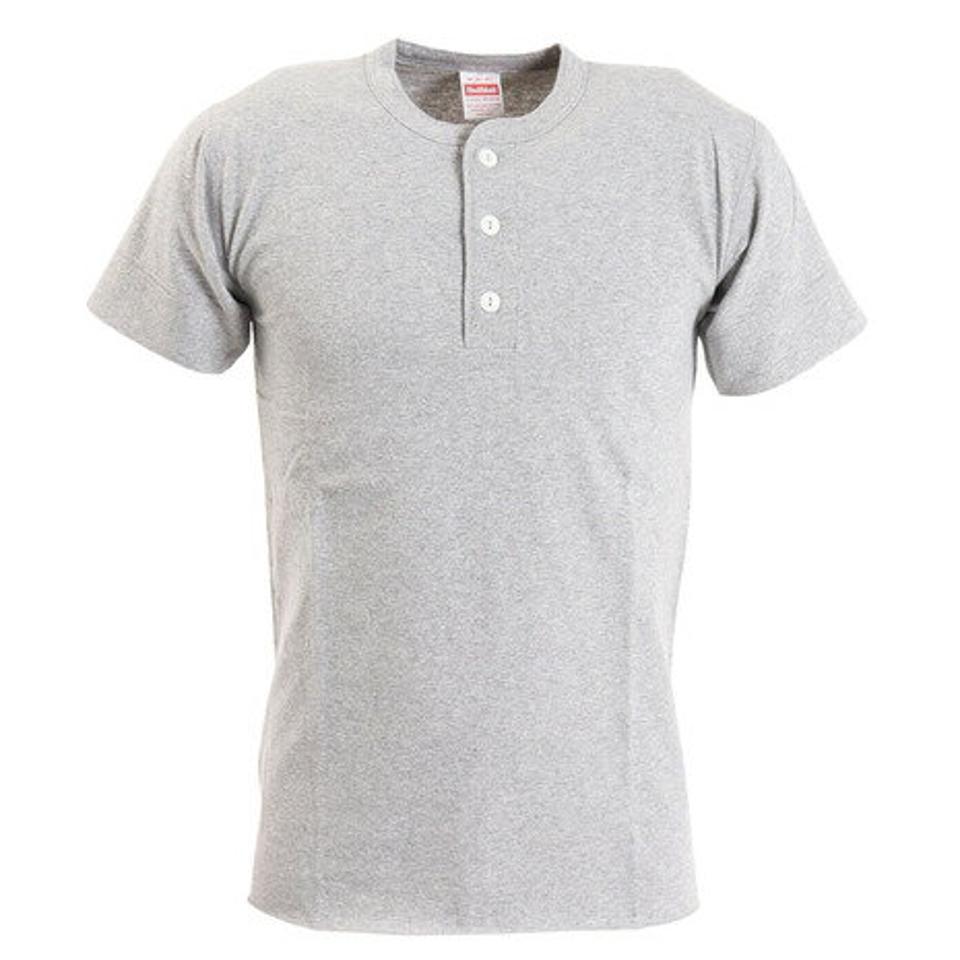 ヘルスニット(Healthknit)(メンズ)半袖Tシャツ メンズ 天竺 ヘンリーネック 906S HGRY