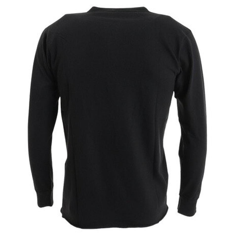 ヘルスニット(Healthknit)(メンズ)長袖Tシャツ メンズ 天竺 ヘンリーネック 906L BLK