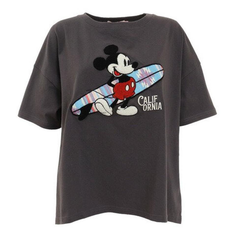 【20%OFFクーポン対象!8/10まで】アンティバルリスティック(ANTI BALLISTIC)(レディース)ミッキー相良刺繍 半袖Tシャツ 222AN2ST006 GRY F