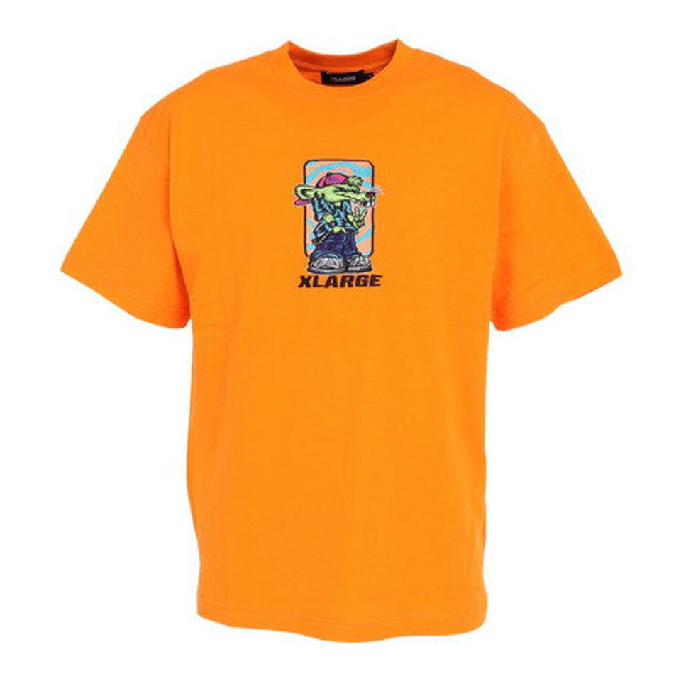【20%OFFクーポン対象!8/10まで】エクストララージ(XLARGE)(メンズ、レディース)半袖Tシャツ メンズ STAGE FACE RAT 101232011006-ORANGE