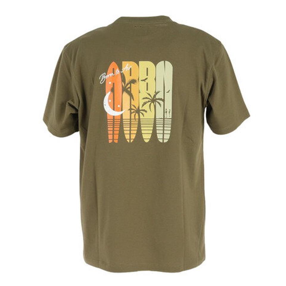 【20%OFFクーポン対象!8/10まで】エアボーン(ARBN)(メンズ)半袖Tシャツ メンズ AB2023SSM-APP004OLV