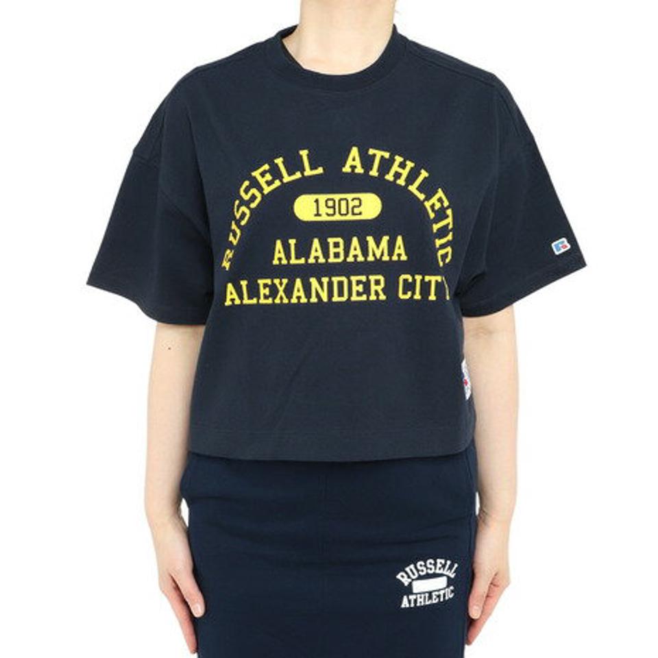 【15%OFFクーポン対象!2/1まで】ラッセル(RUSSELL)(レディース)16/-OE ショート丈半袖Tシャツ RBL23S1002 NVY