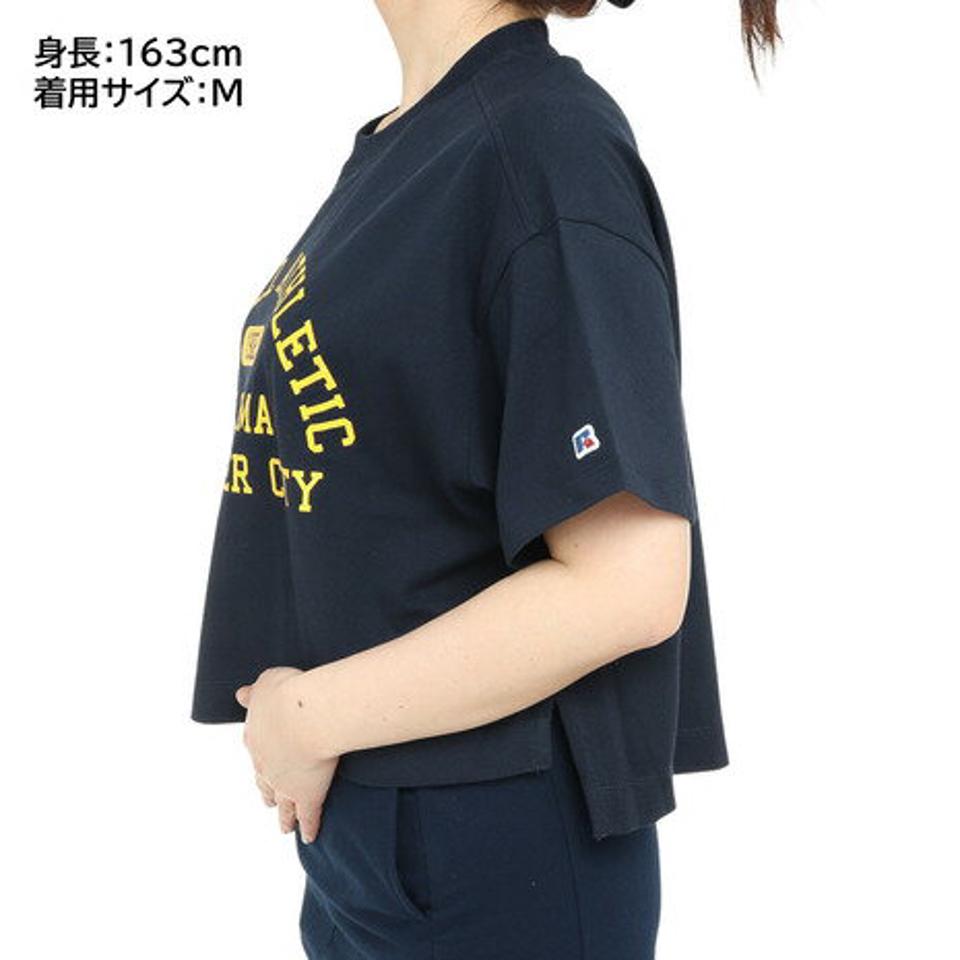 【15%OFFクーポン対象!2/1まで】ラッセル(RUSSELL)(レディース)16/-OE ショート丈半袖Tシャツ RBL23S1002 NVY
