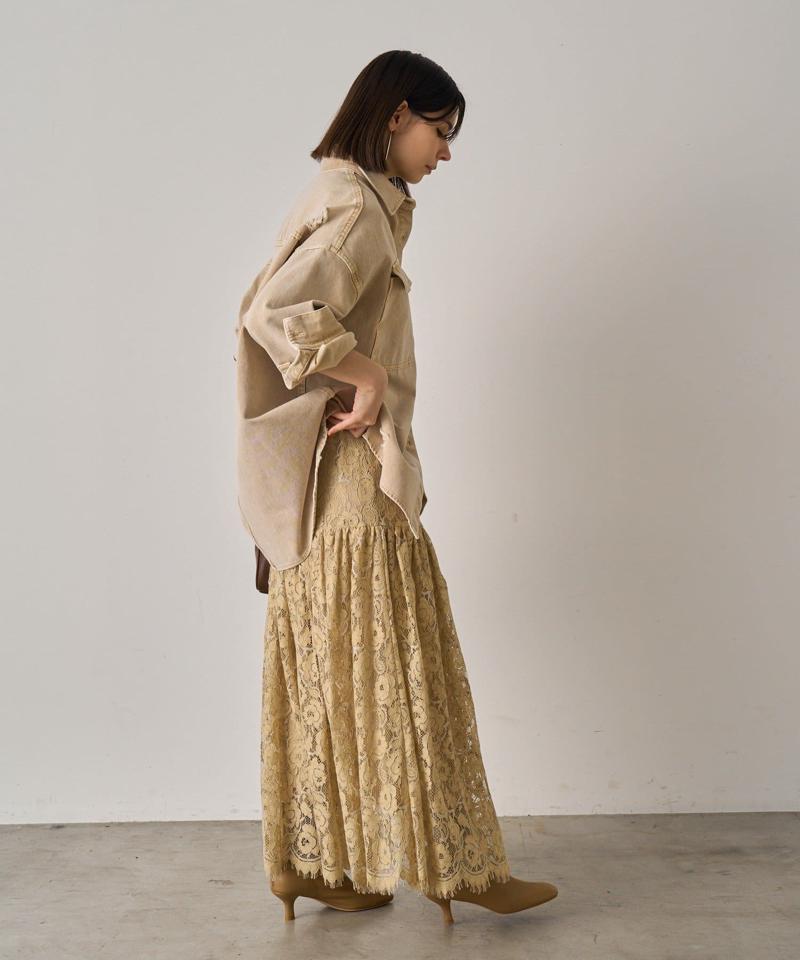 【ブルーのみWEB限定で追加決定！】@ld_chikaコラボカラーダメージデニムシャツ