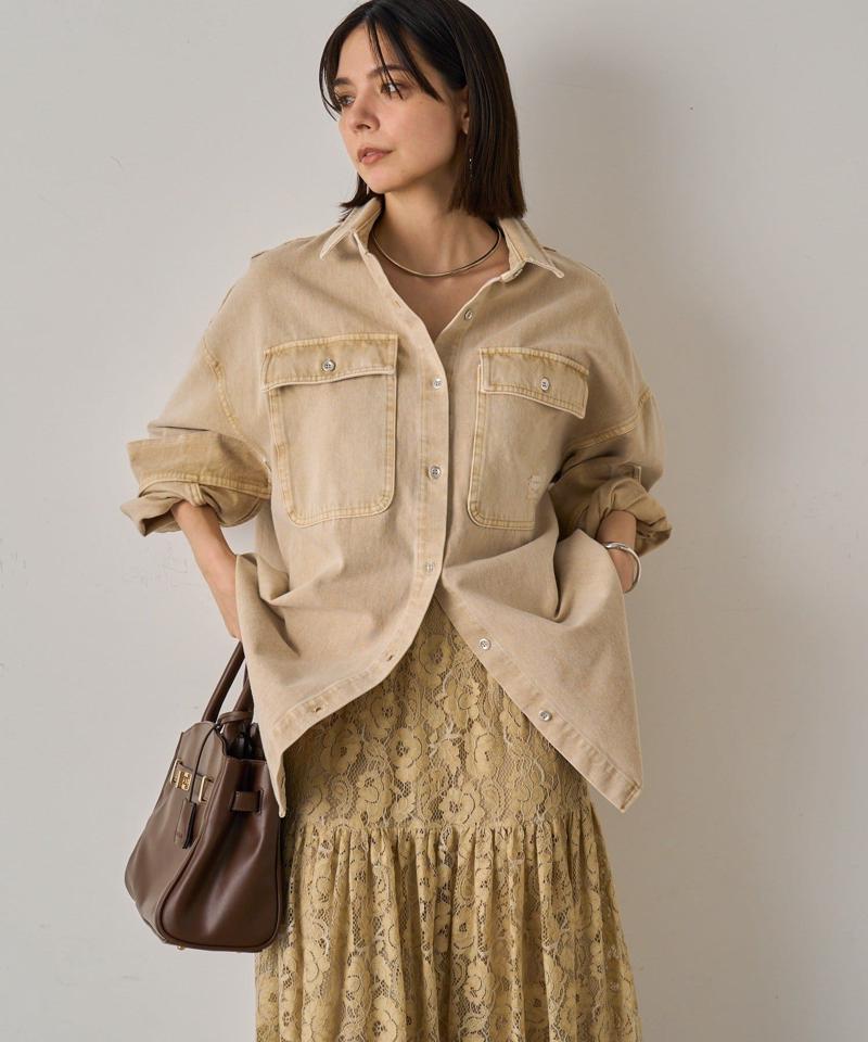 【ブルーのみWEB限定で追加決定！】@ld_chikaコラボカラーダメージデニムシャツ