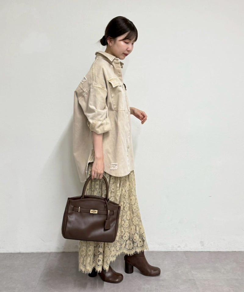 【ブルーのみWEB限定で追加決定！】@ld_chikaコラボカラーダメージデニムシャツ