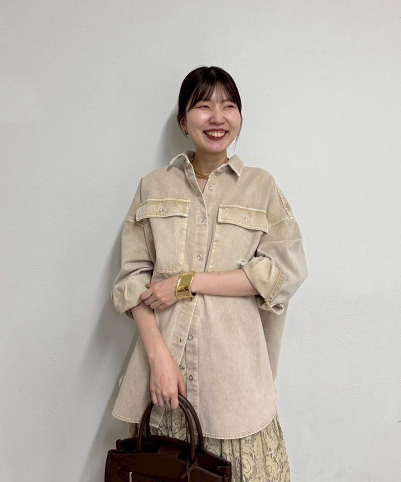 【ブルーのみWEB限定で追加決定！】@ld_chikaコラボカラーダメージデニムシャツ