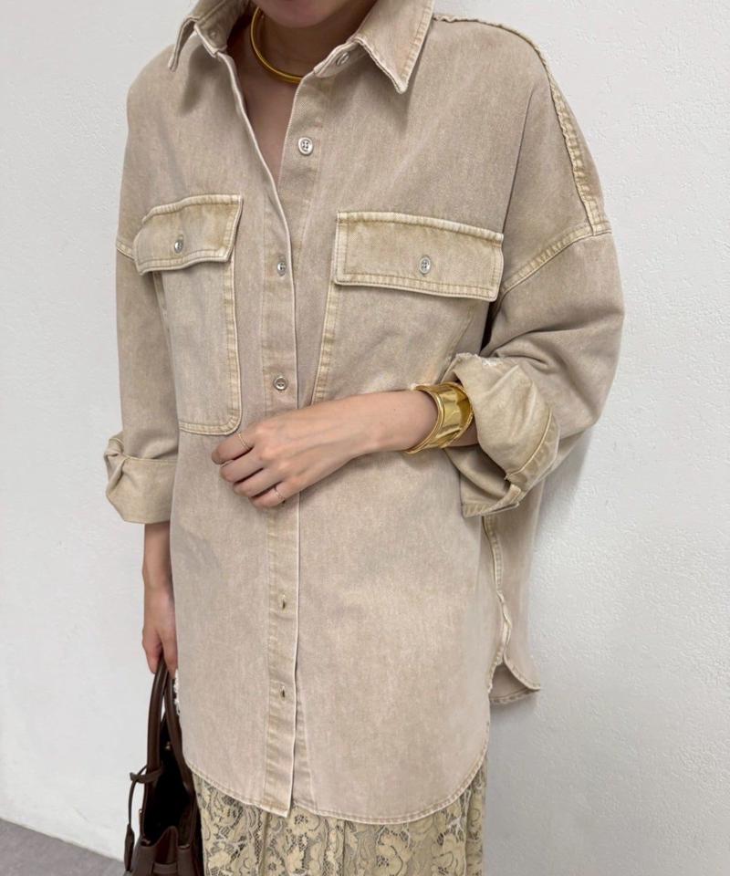 【ブルーのみWEB限定で追加決定！】@ld_chikaコラボカラーダメージデニムシャツ