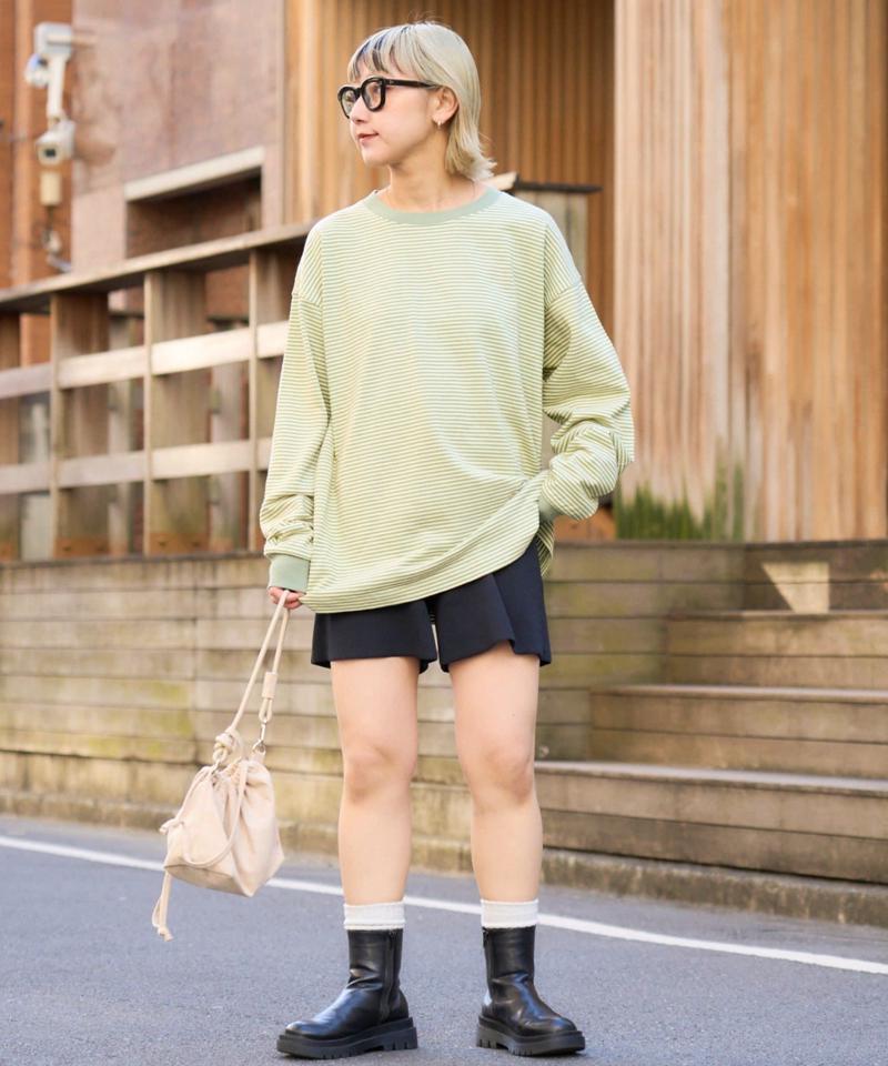 【洗ってもよれにくい】ユニセックスオーバーサイズスウェtee