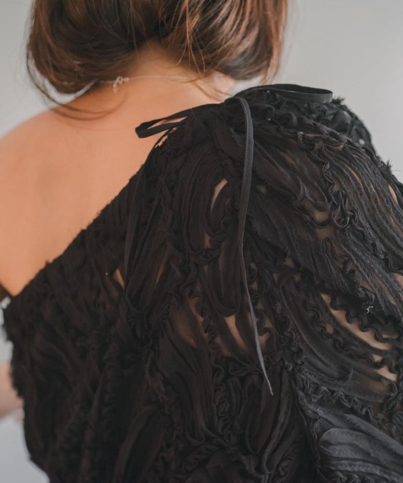 One shoulder lace top