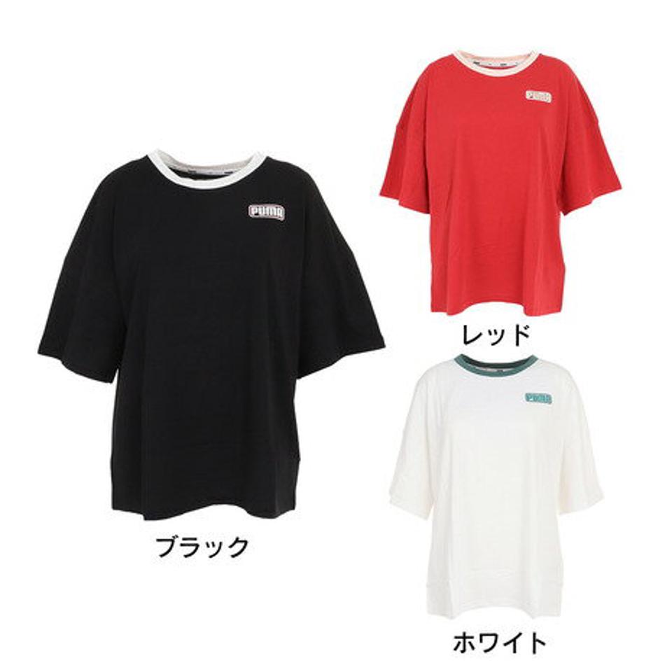 プーマ(PUMA)(レディース)半袖Tシャツ レディース サマーストライプス ファッション 845819
