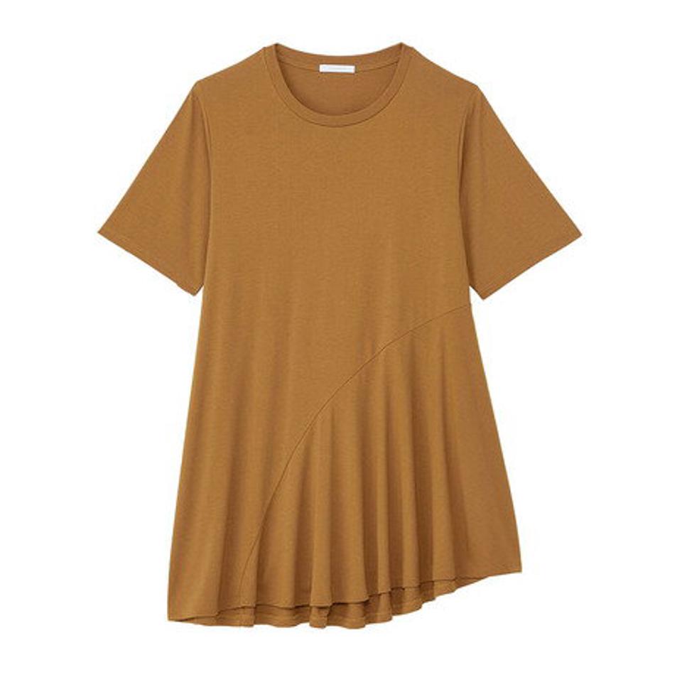 ダンスキン(DANSKIN)(レディース)半袖Tシャツ レディース ロングレングスフレアTシャツ DC723322 AL