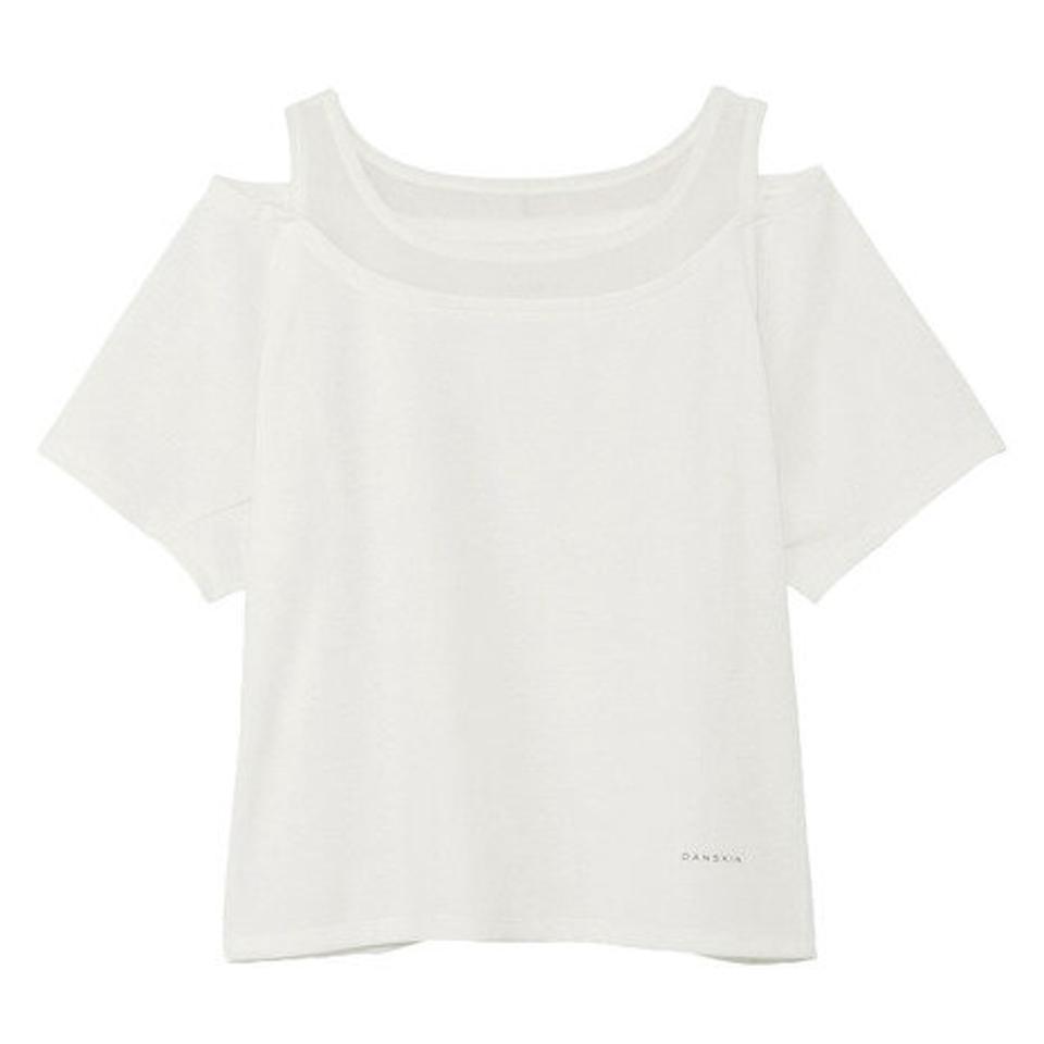 ダンスキン(DANSKIN)(レディース)半袖Tシャツ レディースベントチュールクロップドタンク DC523301 JW