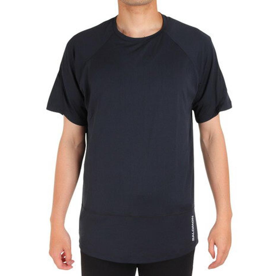サロモン（SALOMON）（メンズ）半袖Tシャツ CROSS RUN クロスラン LC1869400 ブラック