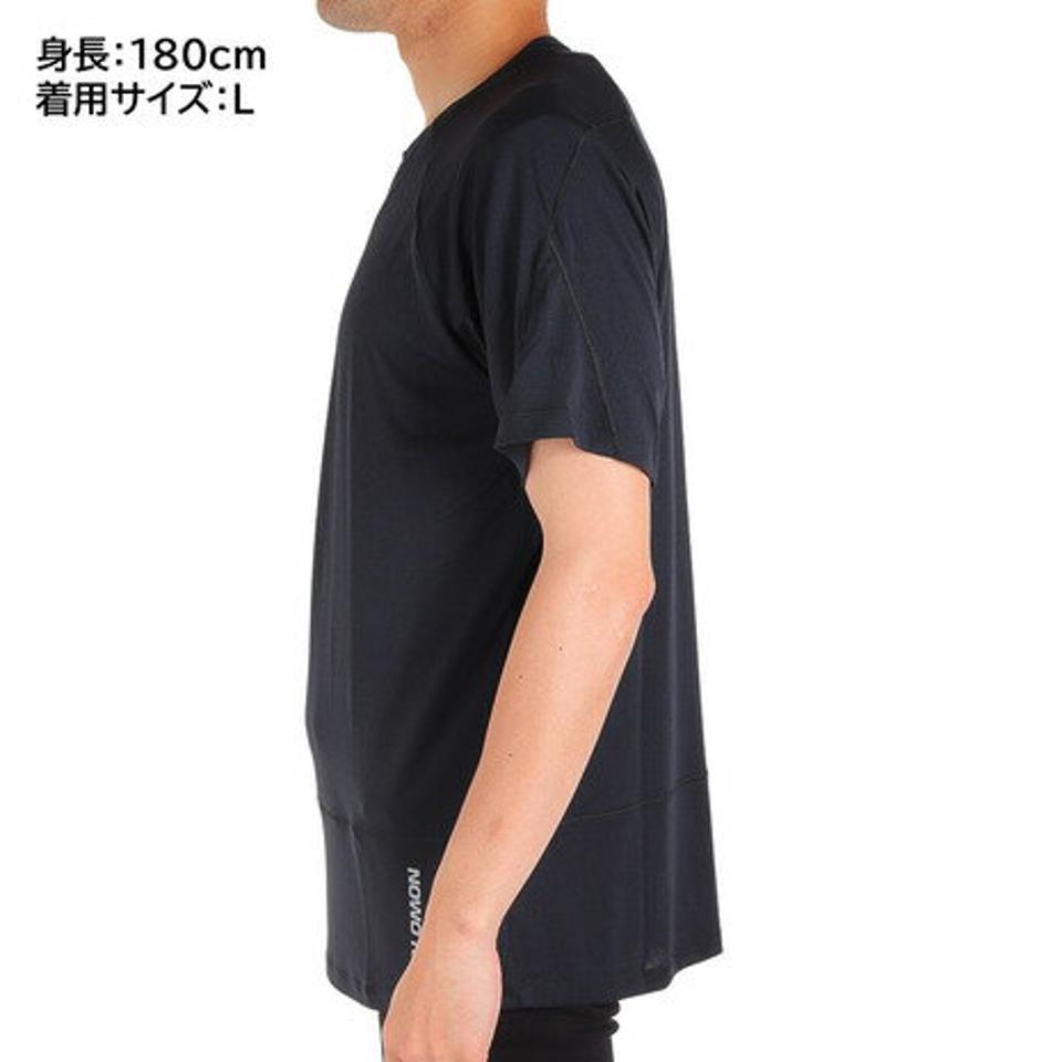 サロモン（SALOMON）（メンズ）半袖Tシャツ CROSS RUN クロスラン LC1869400 ブラック