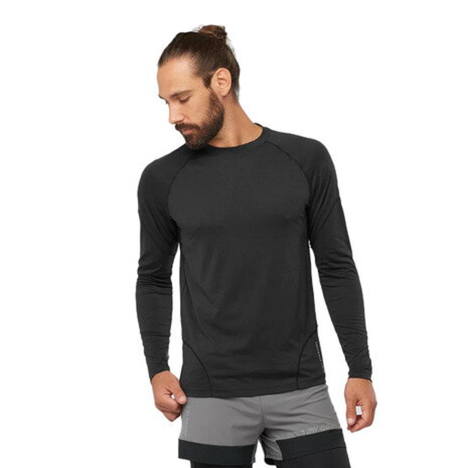 サロモン（SALOMON）（メンズ）長袖Tシャツ CROSS RUN クロスラン LC1826400 ブラック