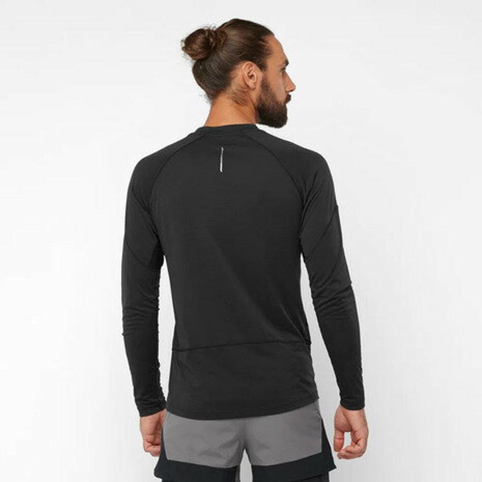 サロモン（SALOMON）（メンズ）長袖Tシャツ CROSS RUN クロスラン LC1826400 ブラック