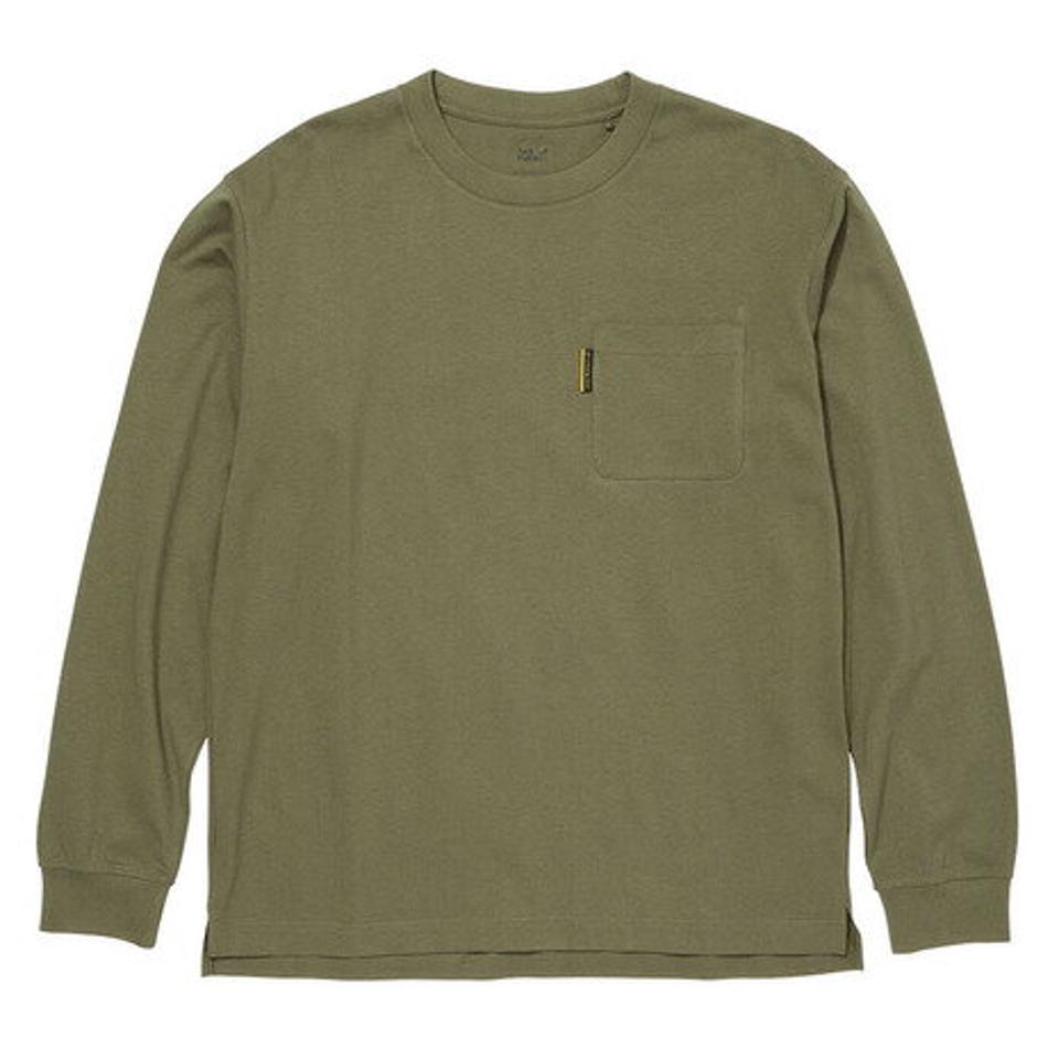 ジャックウルフスキン（JackWolfskin）（メンズ）アウトドア トレッキング JP POCKET オーガニックコットン 長袖Tシャツ 5022583-4550