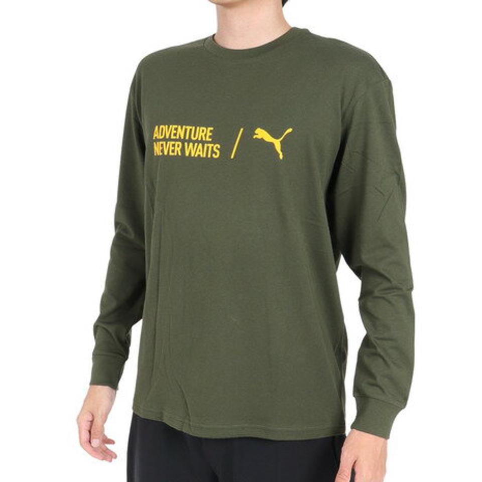 プーマ（PUMA）（メンズ）STYLE TECH 長袖 グラフィックTシャツ 679541 31 OLV