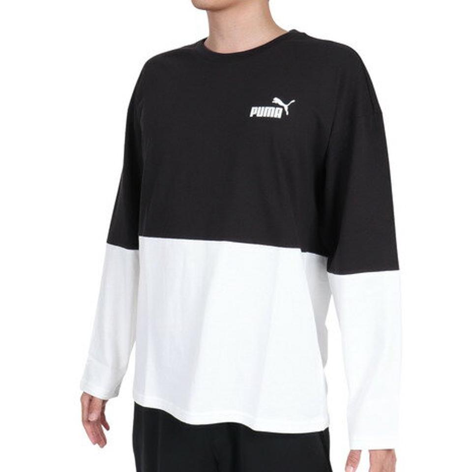 プーマ（PUMA）（メンズ）長袖Tシャツ メンズ POWER カラーブロック677682 01 BLK