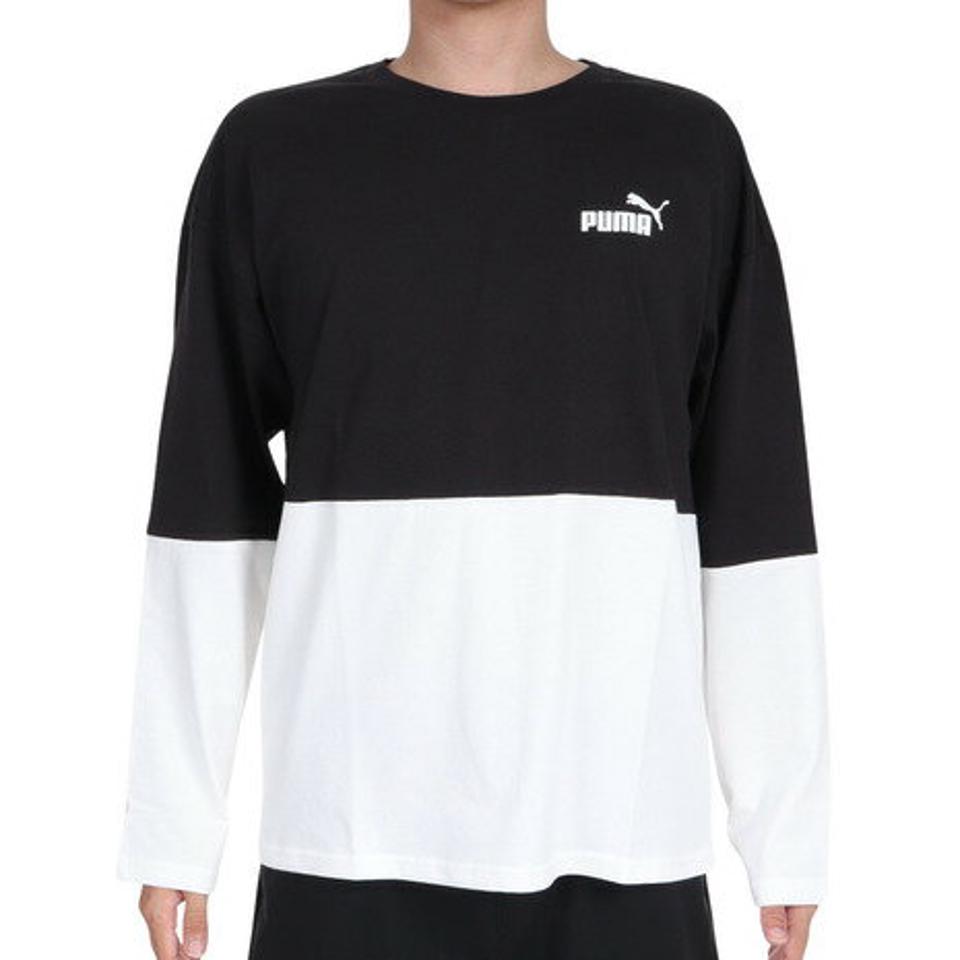 プーマ（PUMA）（メンズ）長袖Tシャツ メンズ POWER カラーブロック677682 01 BLK