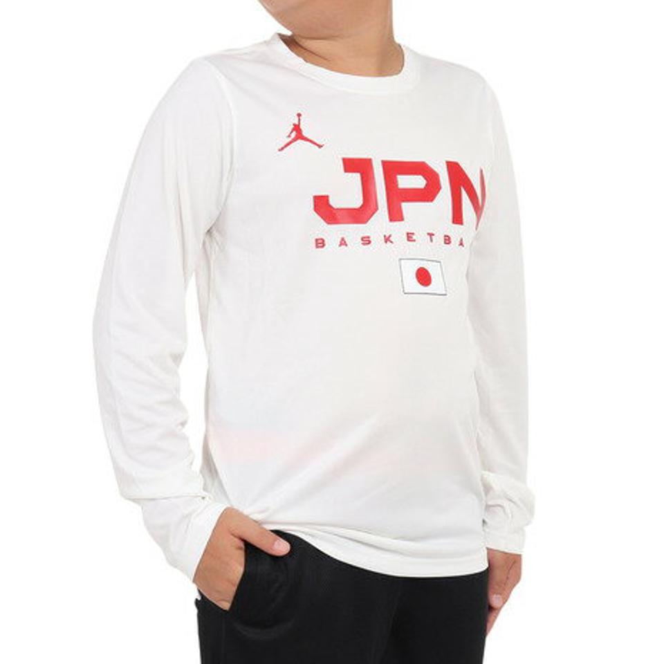 ジョーダン（JORDAN）（キッズ）バスケ 日本代表 Tシャツ ジュニア 長袖 JPN 2023 W杯 ホワイト YGB7NBA2-WHITE