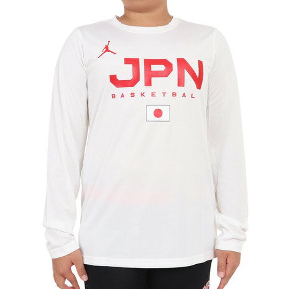 ジョーダン（JORDAN）（キッズ）バスケ 日本代表 Tシャツ ジュニア 長袖 JPN 2023 W杯 ホワイト YGB7NBA2-WHITE