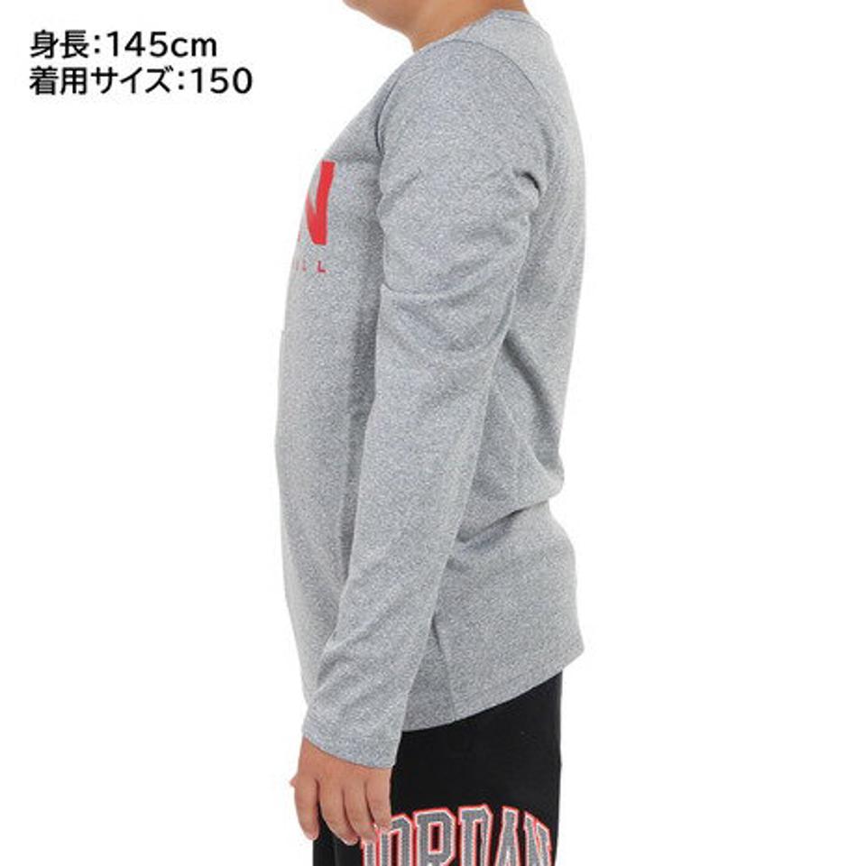 ジョーダン（JORDAN）（キッズ）バスケ 日本代表 Tシャツ ジュニア 長袖 JPN 2023 W杯 グレー YGB7NBA2-GREY