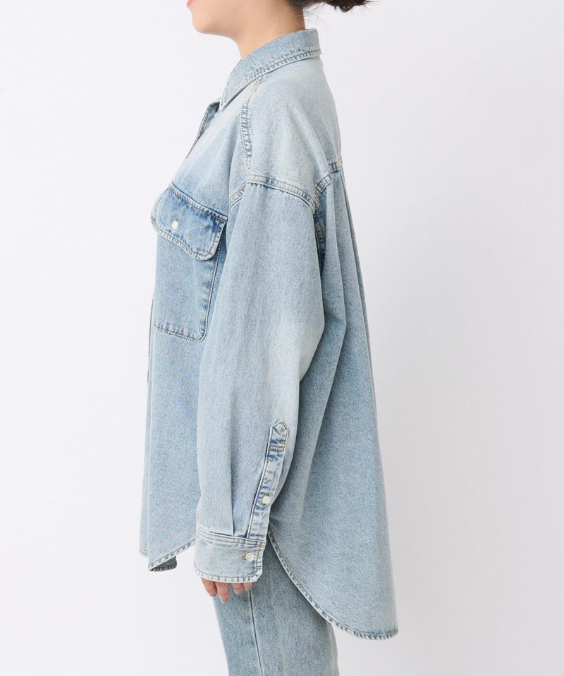 【ベストセラー】【秋の羽織に】【MONN.:.(モン)】ビッグデニムシャツ