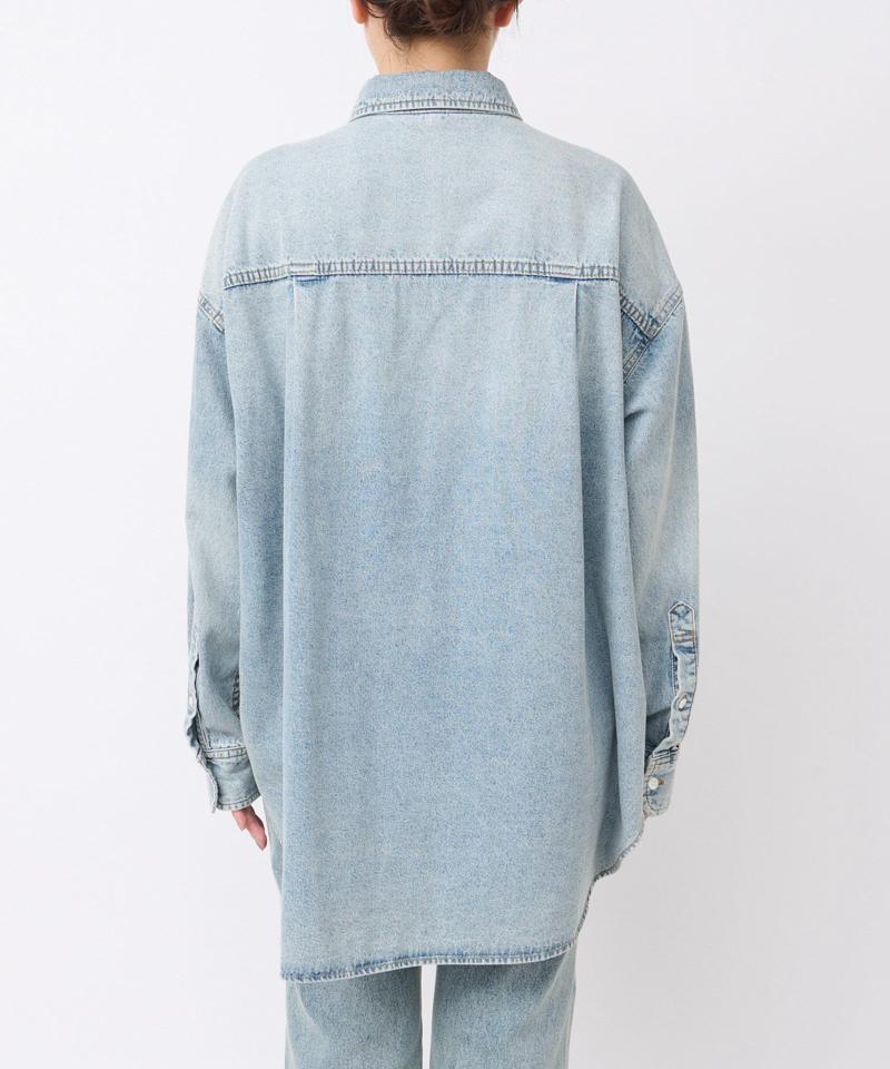 【ベストセラー】【秋の羽織に】【MONN.:.(モン)】ビッグデニムシャツ