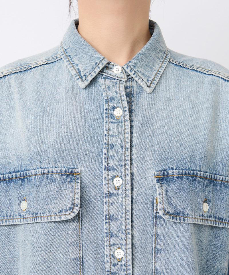 【ベストセラー】【秋の羽織に】【MONN.:.(モン)】ビッグデニムシャツ