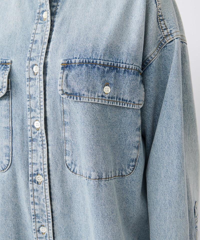 【ベストセラー】【秋の羽織に】【MONN.:.(モン)】ビッグデニムシャツ