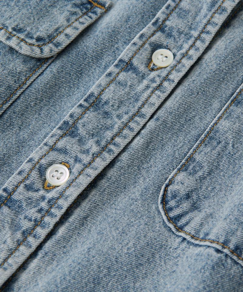 【ベストセラー】【秋の羽織に】【MONN.:.(モン)】ビッグデニムシャツ