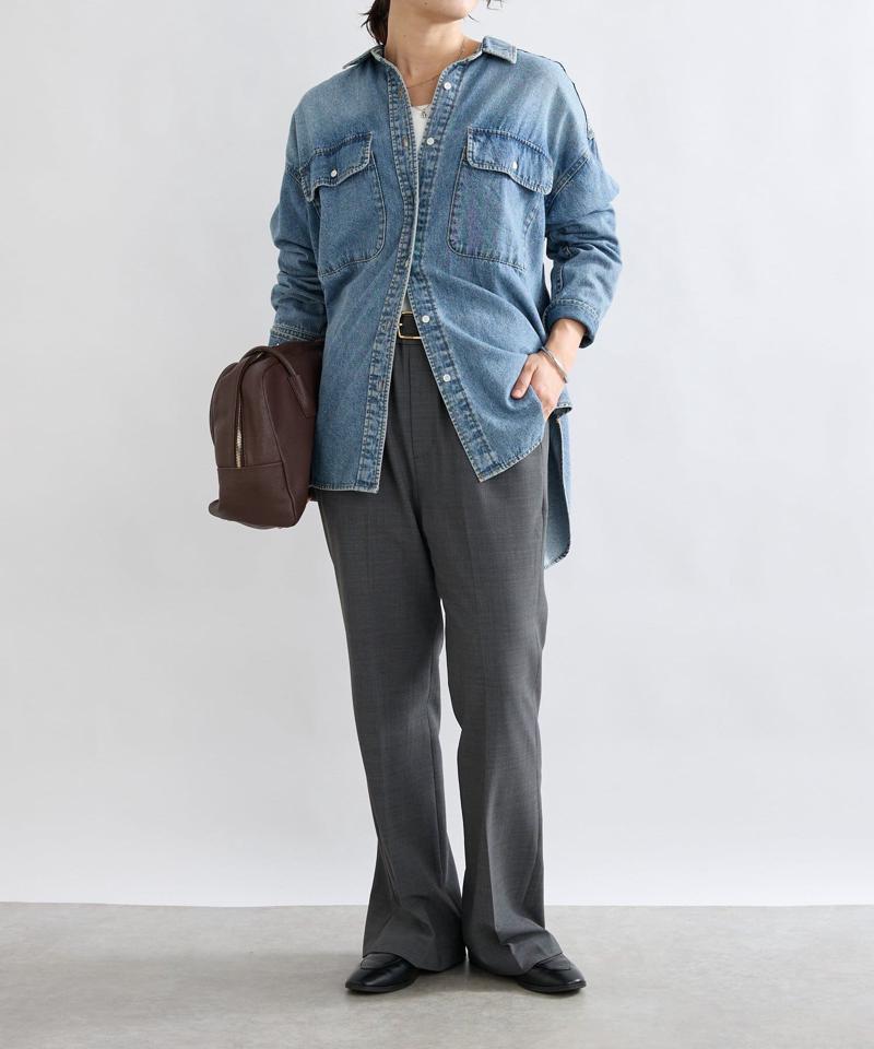 【ベストセラー】【秋の羽織に】【MONN.:.(モン)】ビッグデニムシャツ