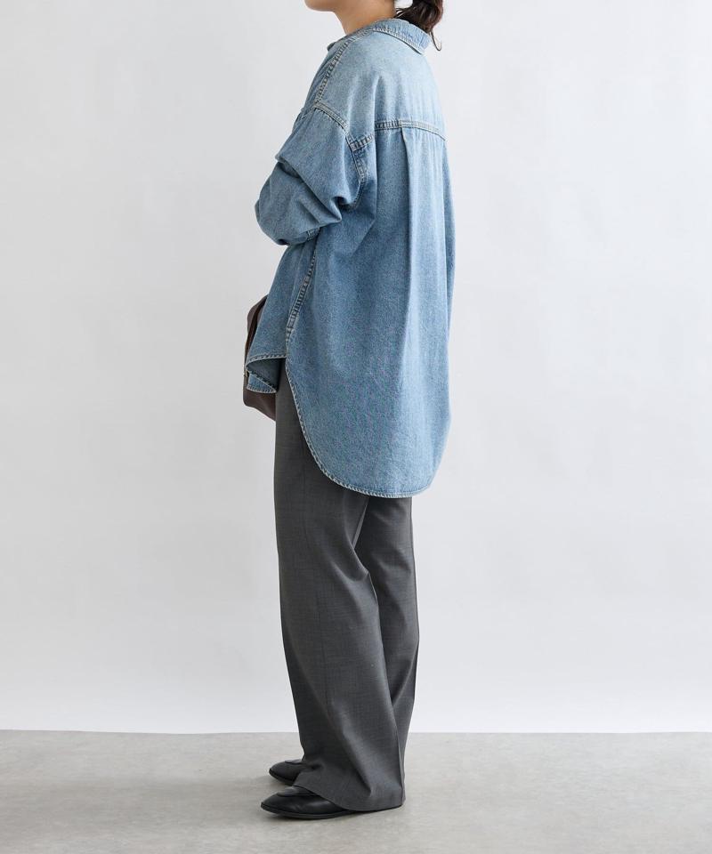 【ベストセラー】【秋の羽織に】【MONN.:.(モン)】ビッグデニムシャツ