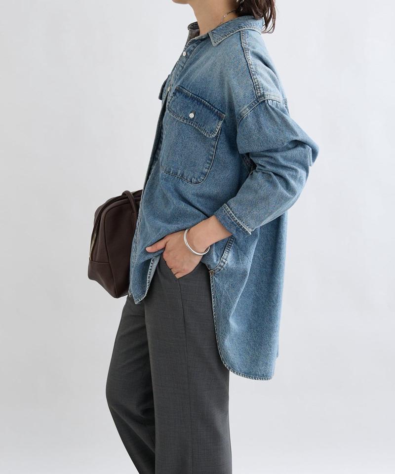 【ベストセラー】【秋の羽織に】【MONN.:.(モン)】ビッグデニムシャツ