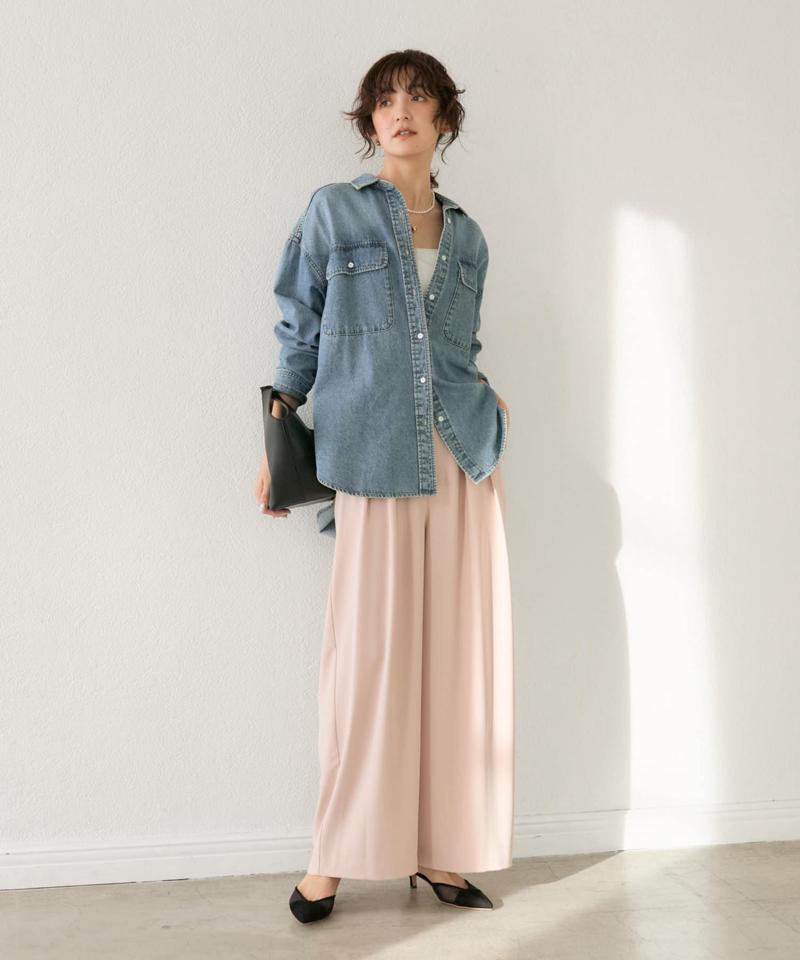 【ベストセラー】【秋の羽織に】【MONN.:.(モン)】ビッグデニムシャツ