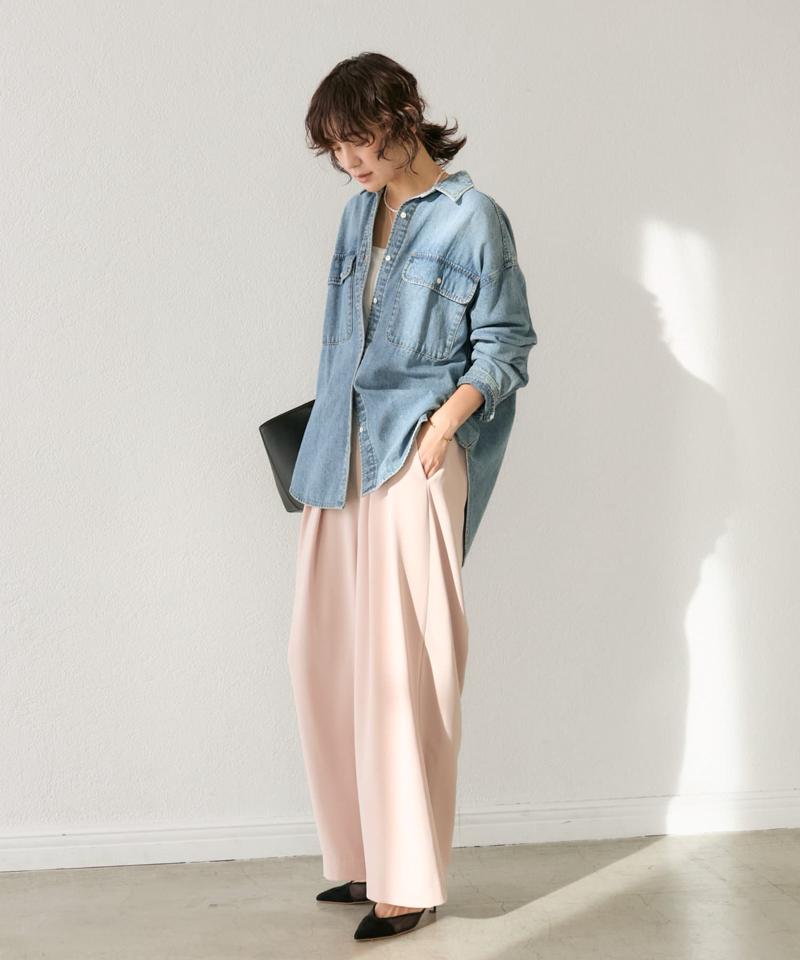 【ベストセラー】【秋の羽織に】【MONN.:.(モン)】ビッグデニムシャツ